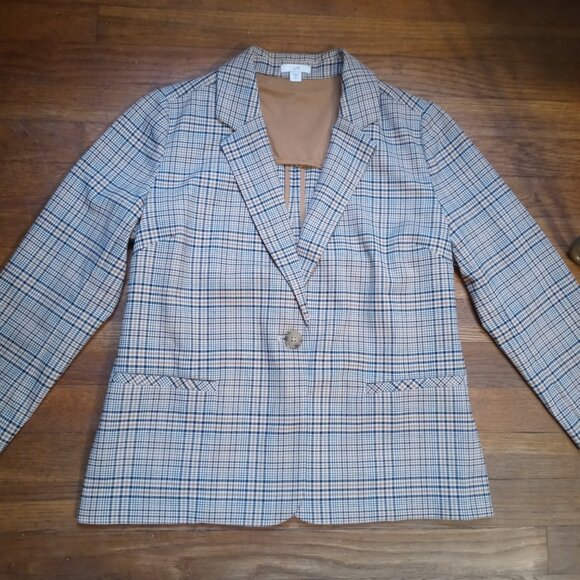 J. Jill Plaid Blazer in Tan and Black - Picture 3 of 16